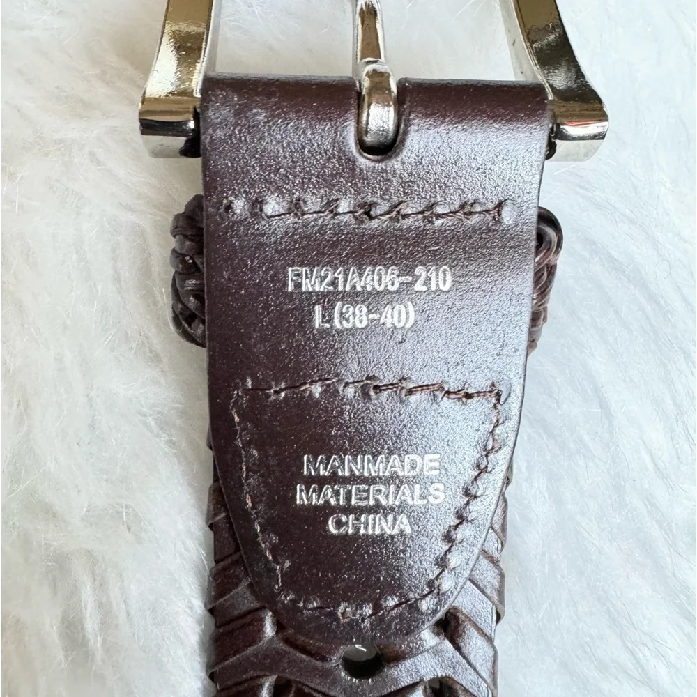 Brown Faux‎ Leather Braided Western Belt